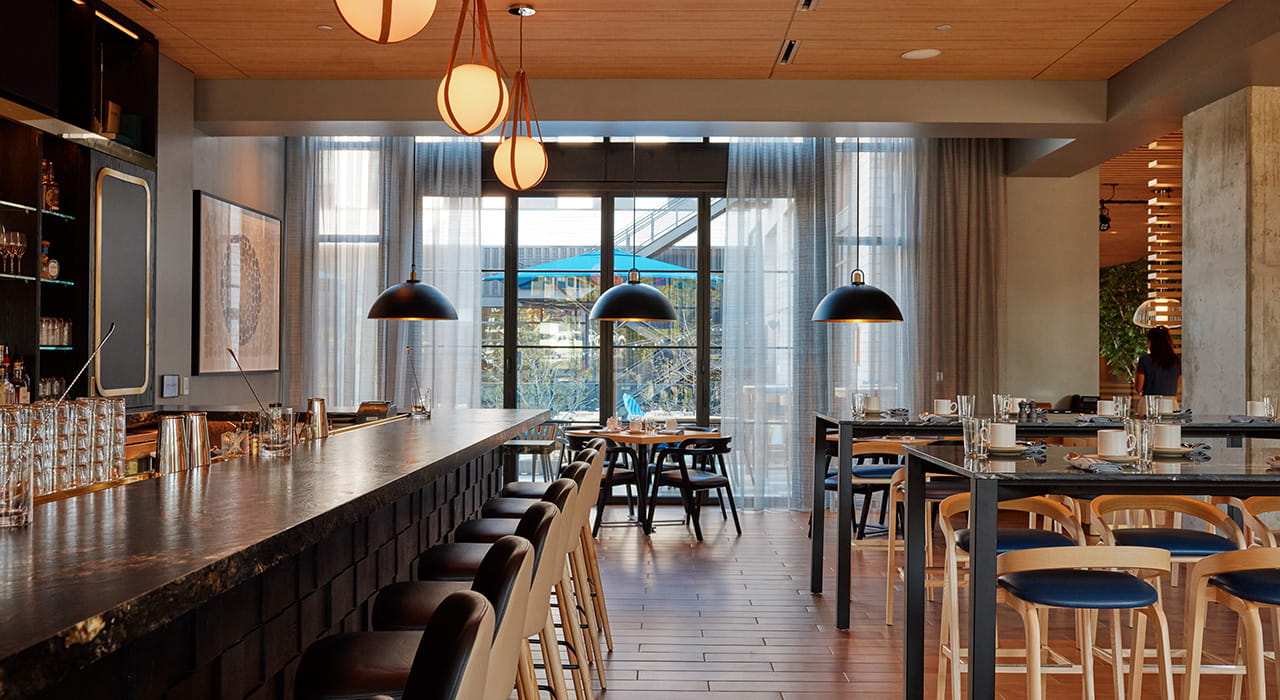 bar and tables at ajax boulder