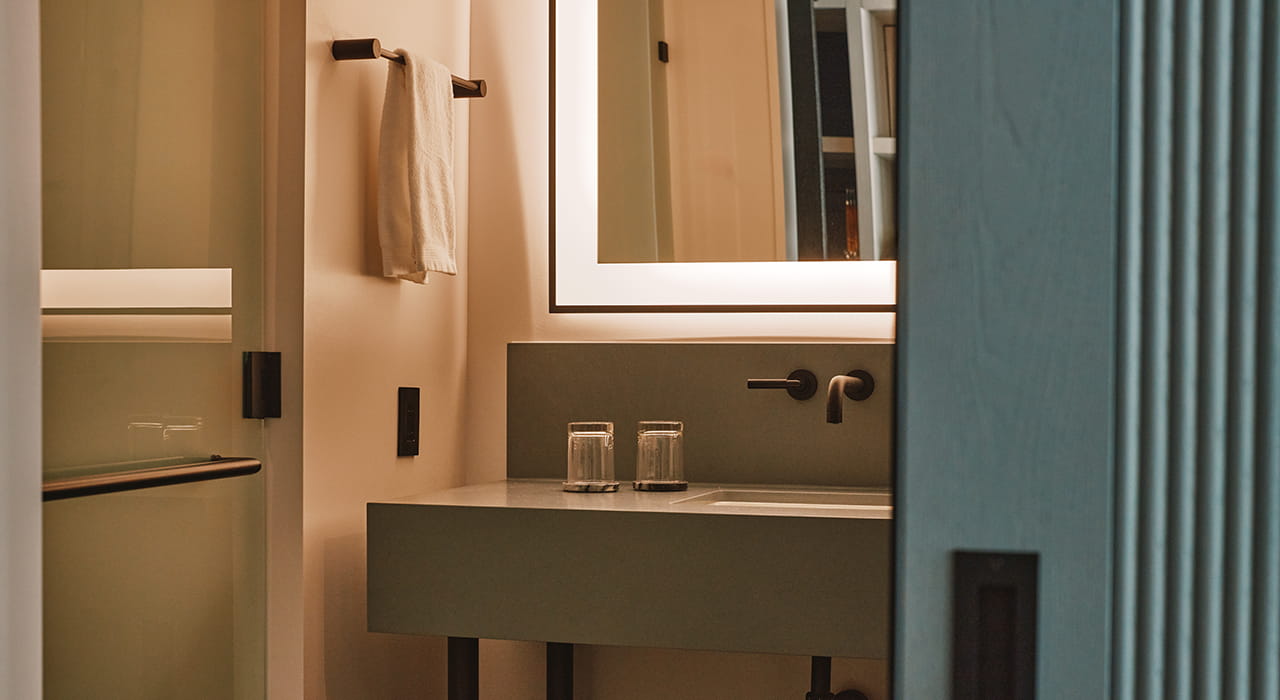 bathroom with walk in shower