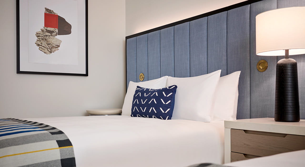 bed in queens guest room