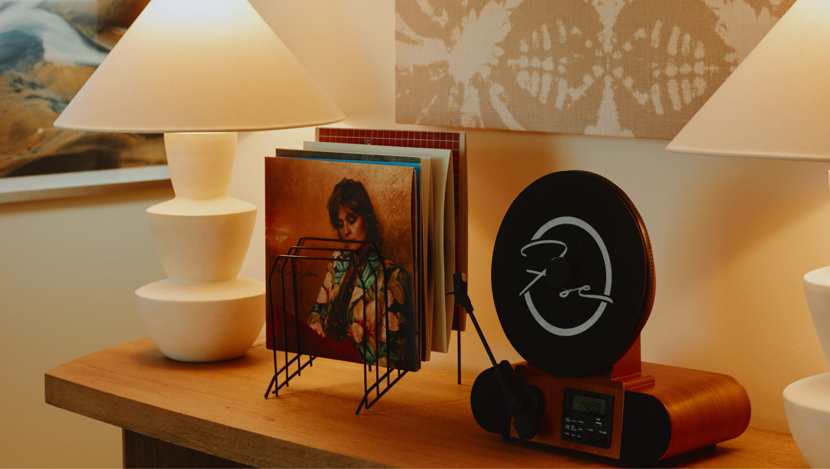 record player on table