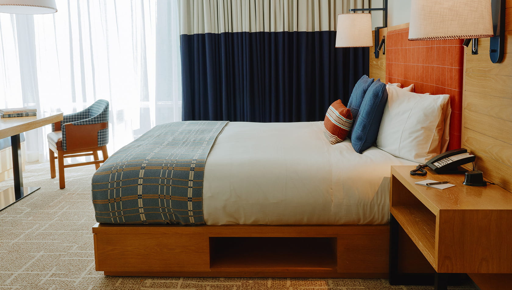 bed in luxury room