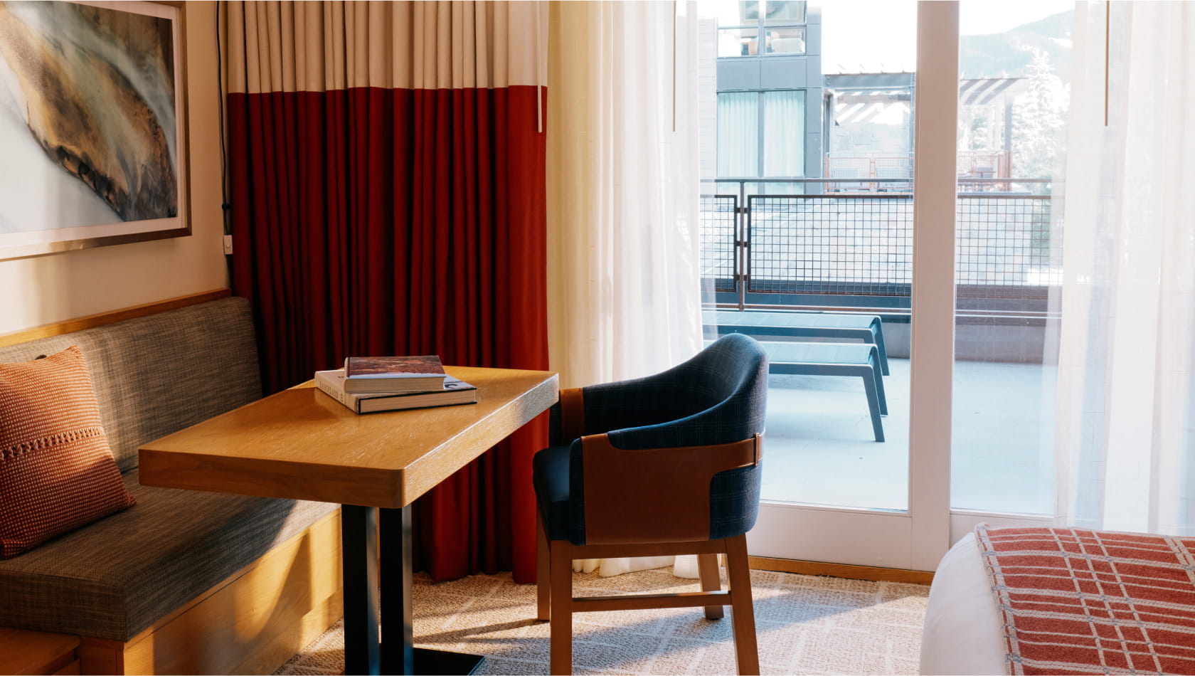 table in terrace room