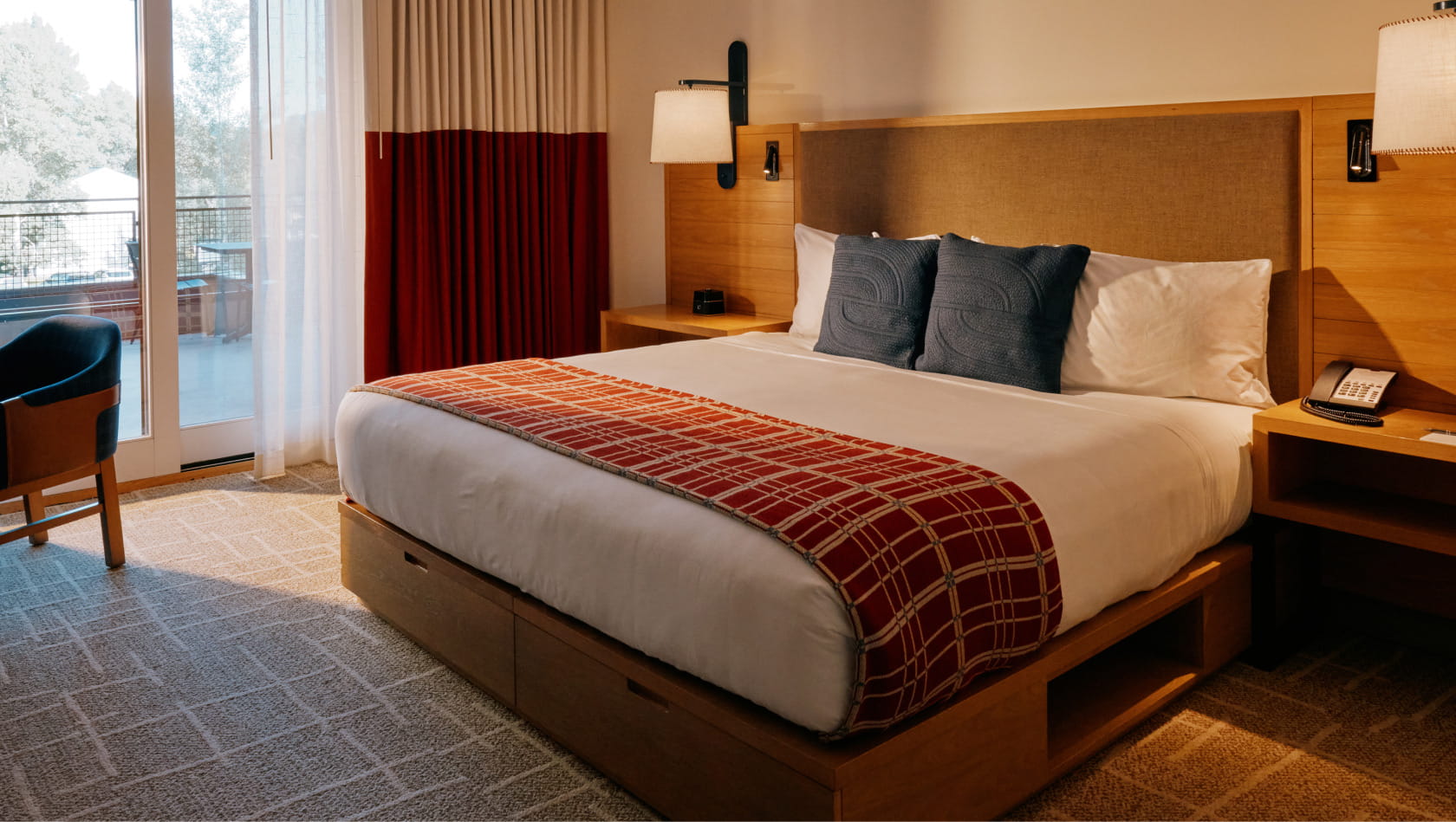 king bed in terrace room