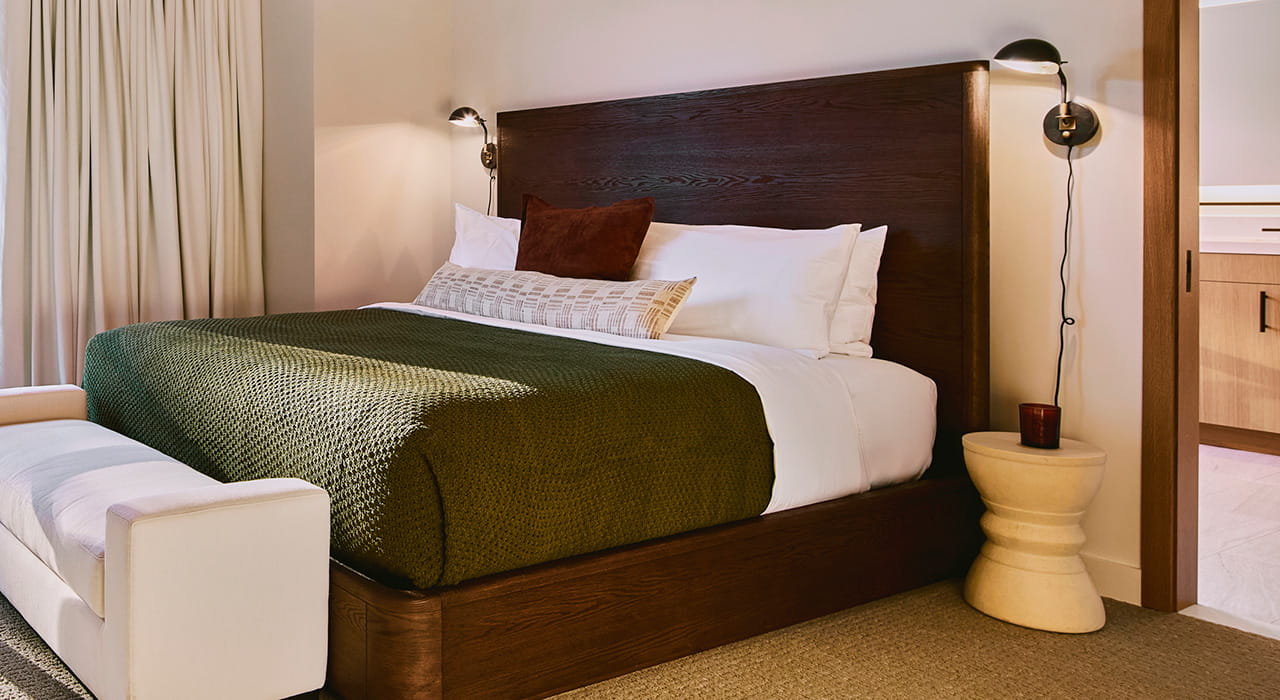 king bed in residence bedroom