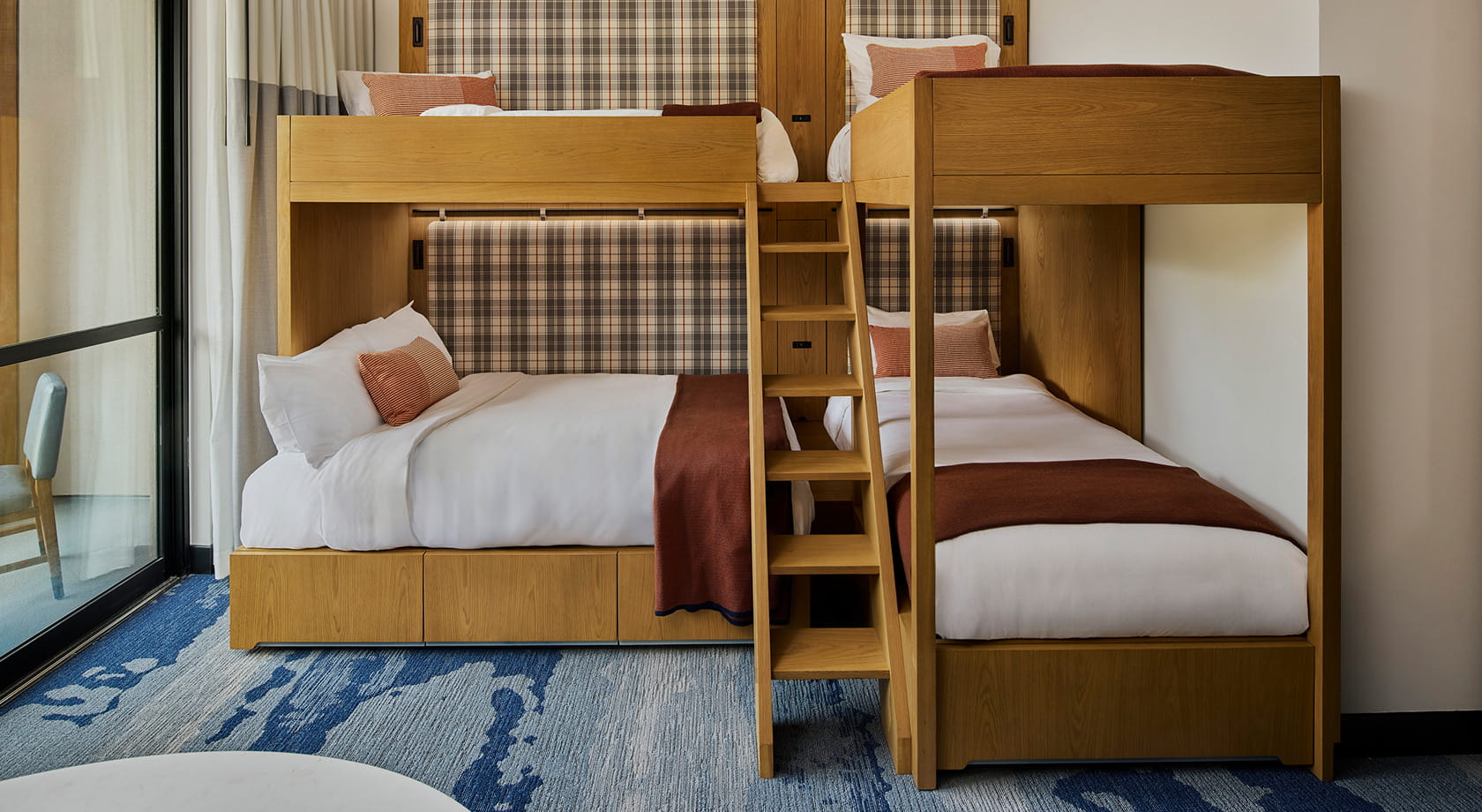 double bunk beds in guest room