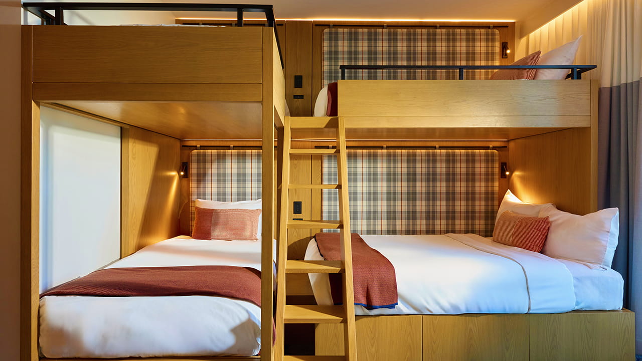 twin over twin bunk beds in sierra bunk room