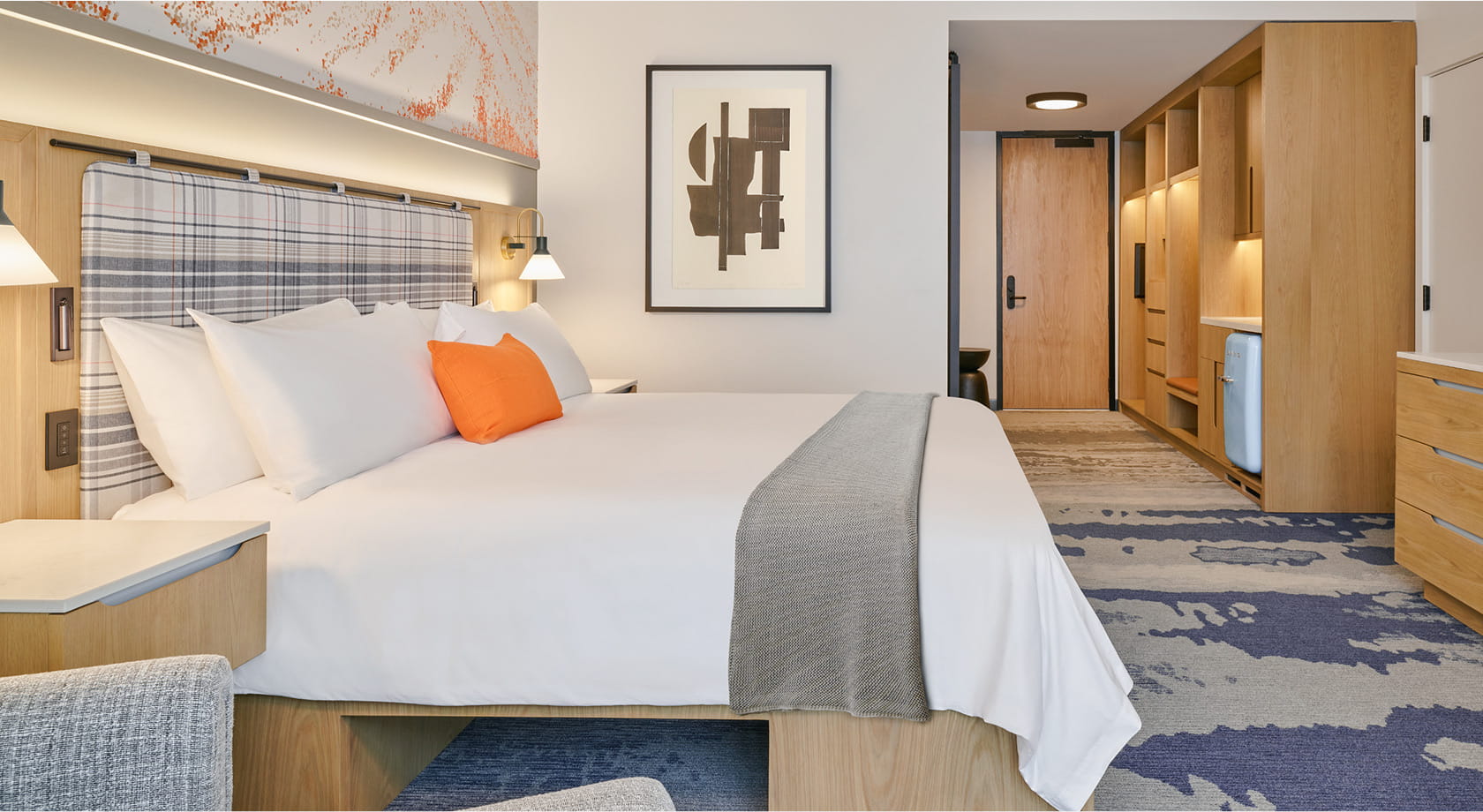 king bed in guest room
