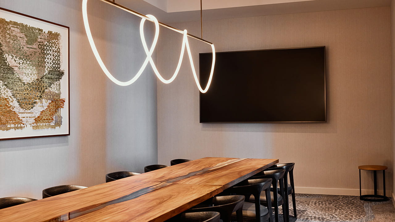 board room venue with tv