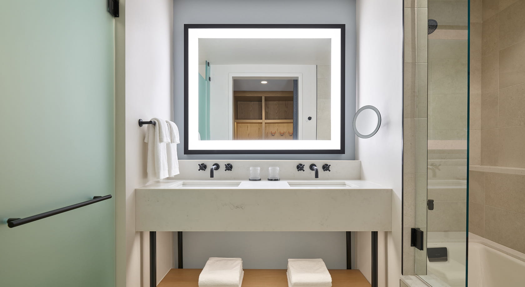 bathroom vanity in queen guest rooms