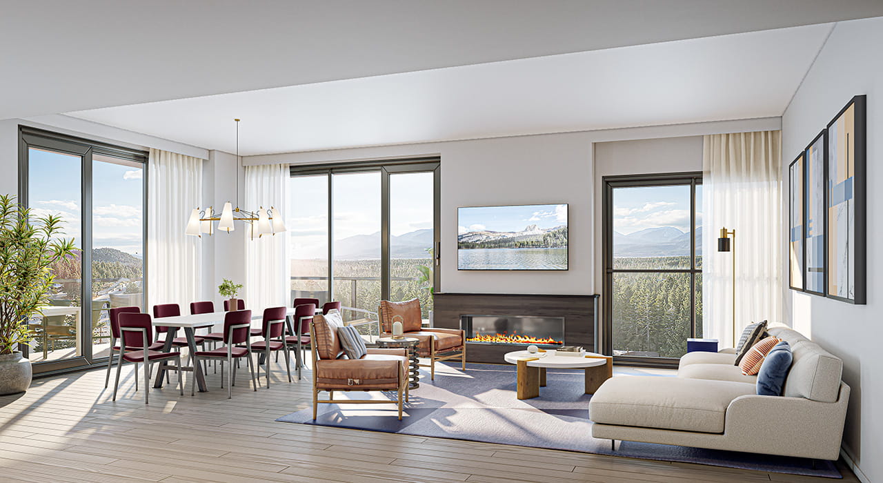 dining and living area in residences