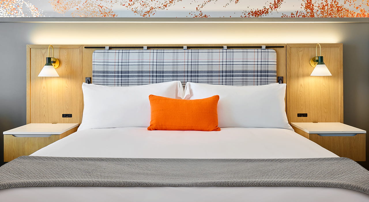 king bed in guest room