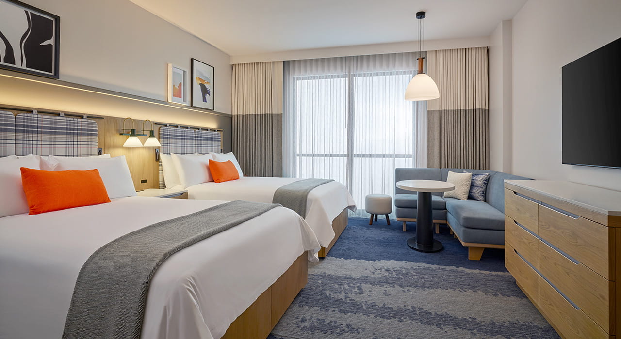 two queen beds in guest room