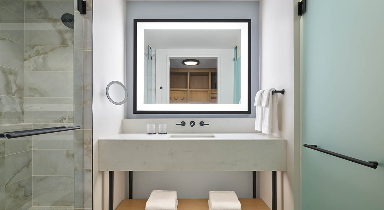 bathroom vanity in guest rooms