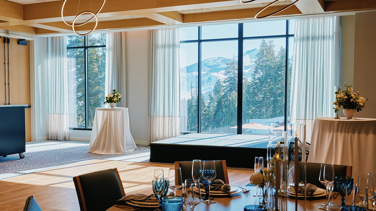 ballroom overlooking sierra mountains
