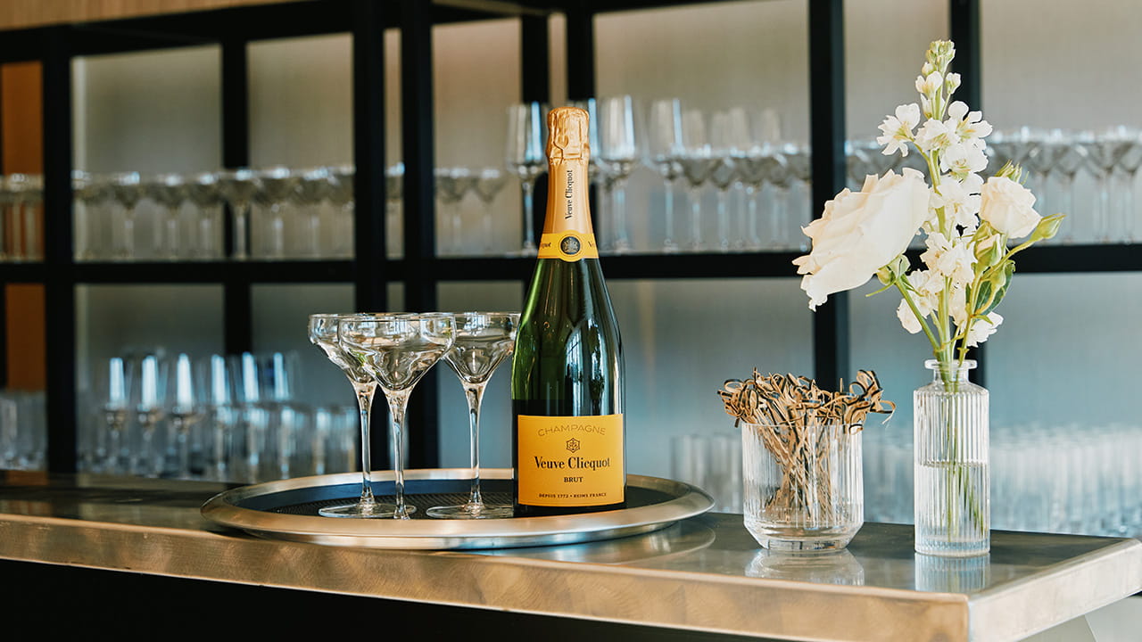 bottle of brut on ballroom bar