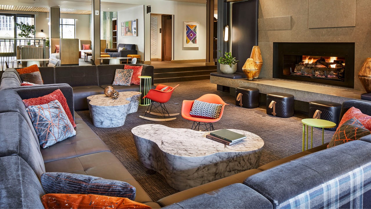 large couch and sitting area in the lounge