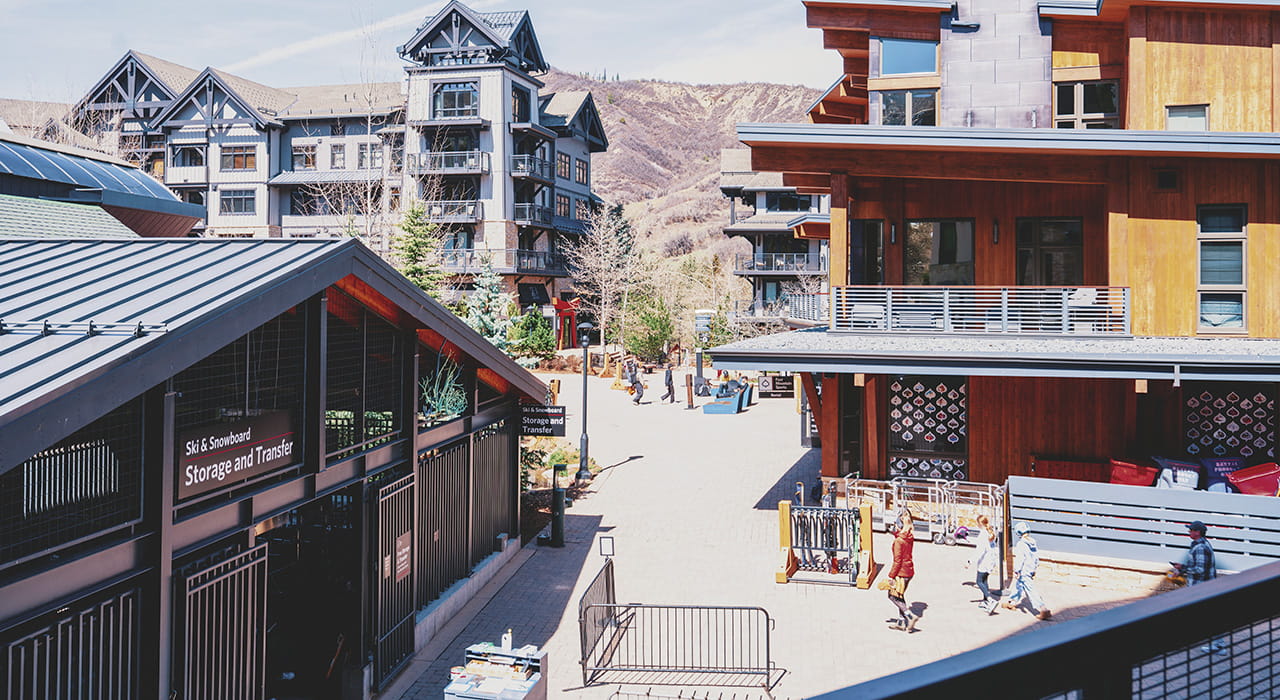 view of snowmass base village from balcony