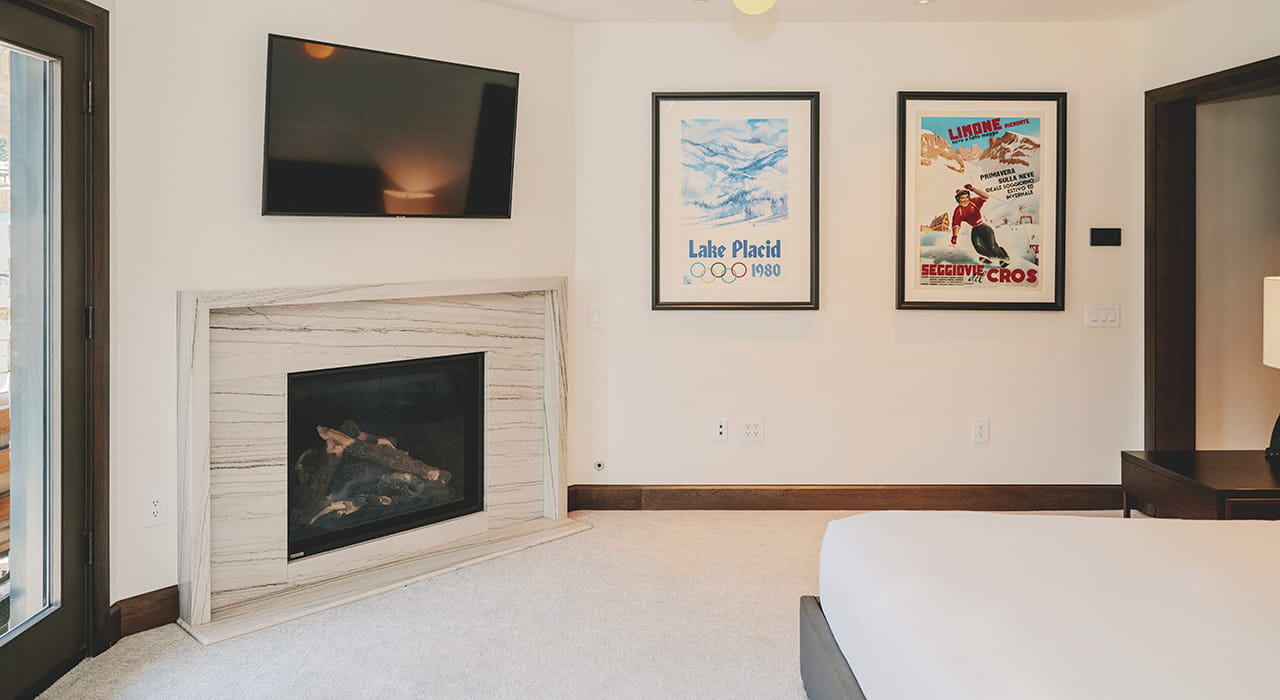 fireplace and tv in master bedroom