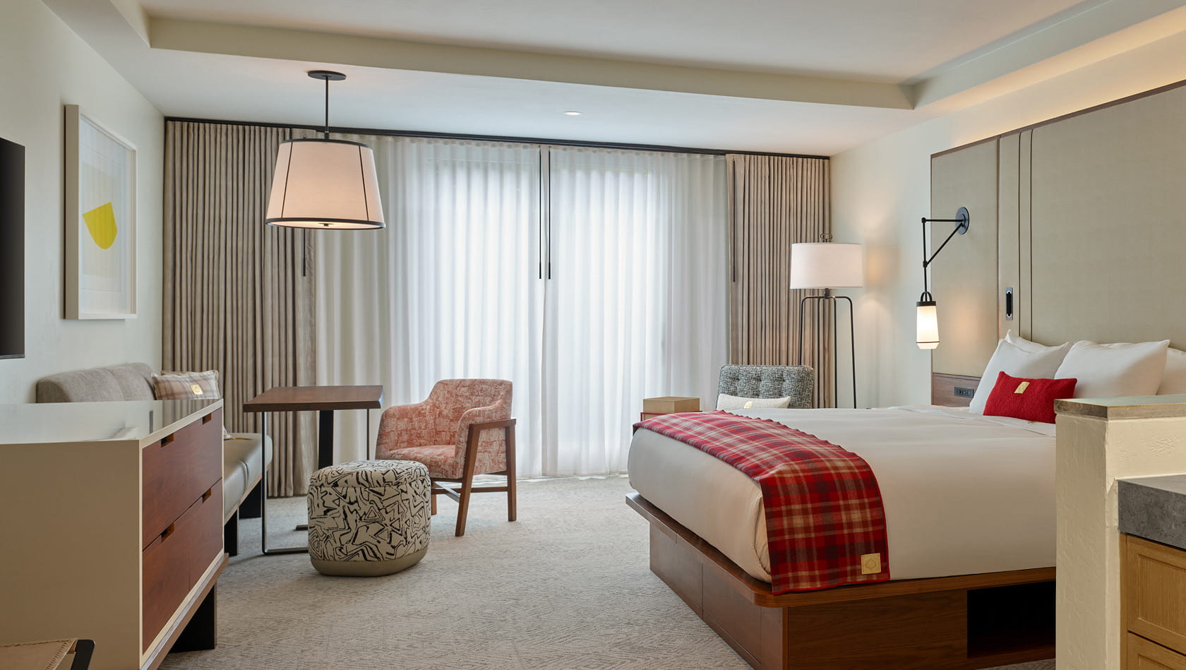 king bed in guest room