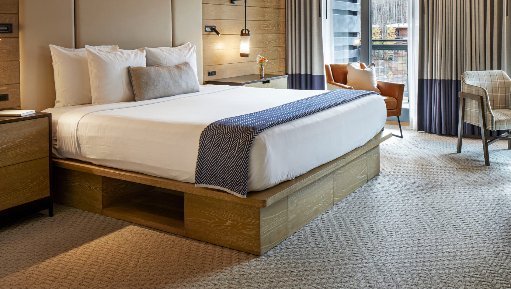 king bed in guest room