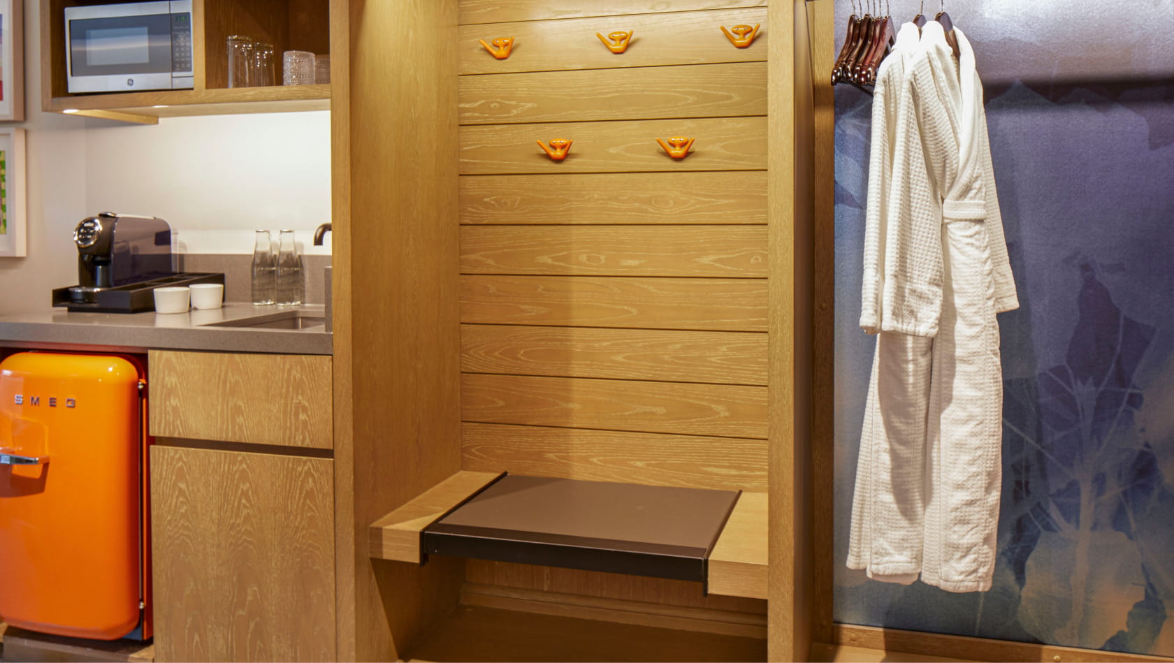 cubby storage area in guest rooms