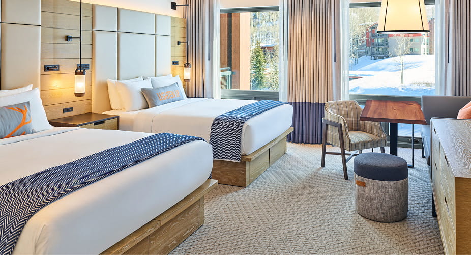 two beds in guest room
