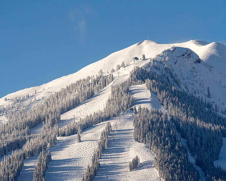 Aspen mountain in winter