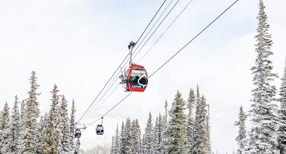 silver queen gondola in winter