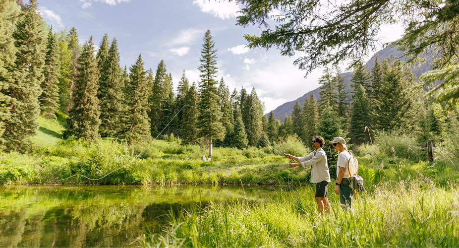 two people fishing