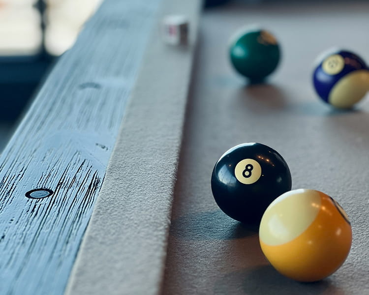 pool balls on pool table