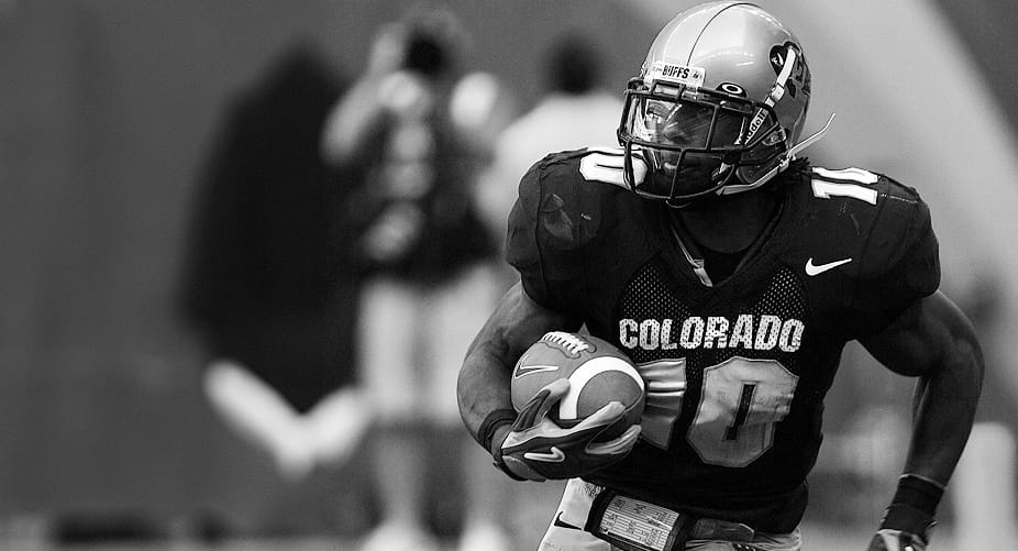 cu football player playing football