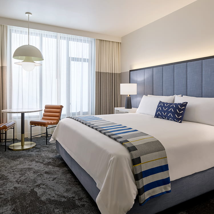 king bed in guest room