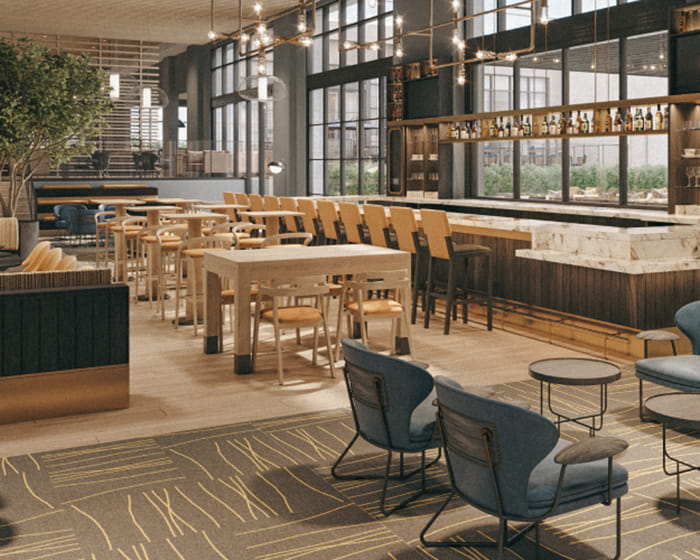 seating area and bar in the lounge