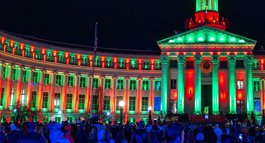 civic center during parade of lights