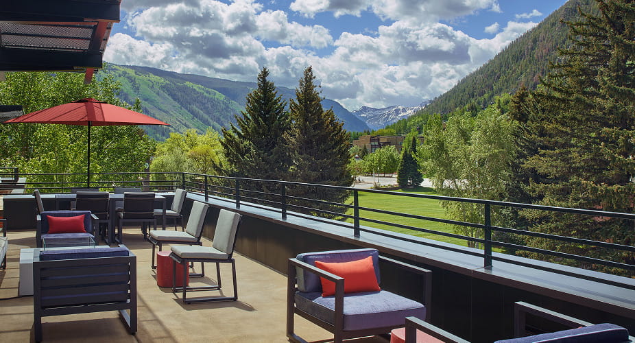 rooftop terrace at limelight aspen