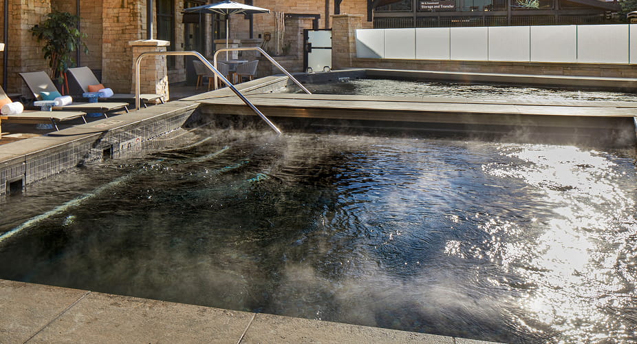 outdoor pool at limelight snowmass