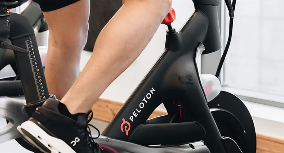 person on peloton bike