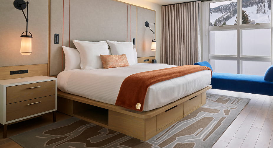 bed in guestroom at limelight aspen
