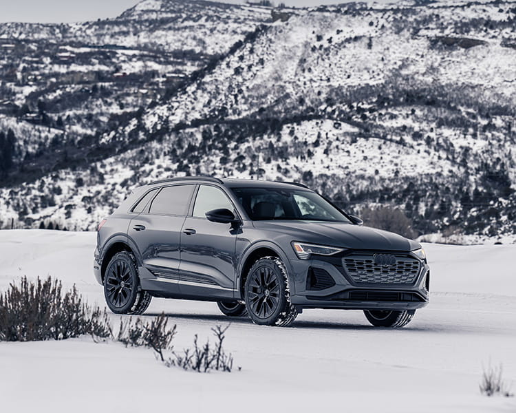 audi etron in mountains