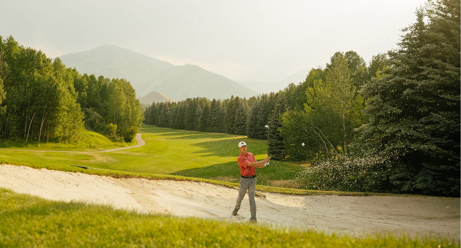 man playing golf