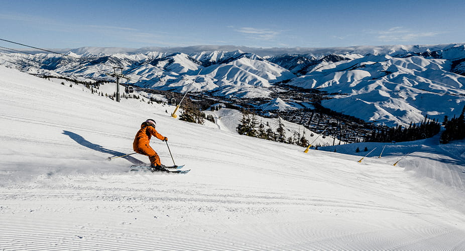 skiing down baldy mountain