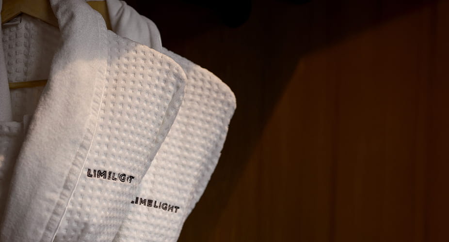 white robes in guestroom