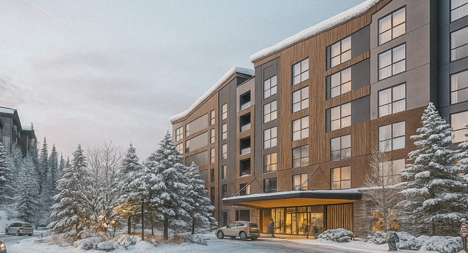 exterior of limelight mammoth in winter