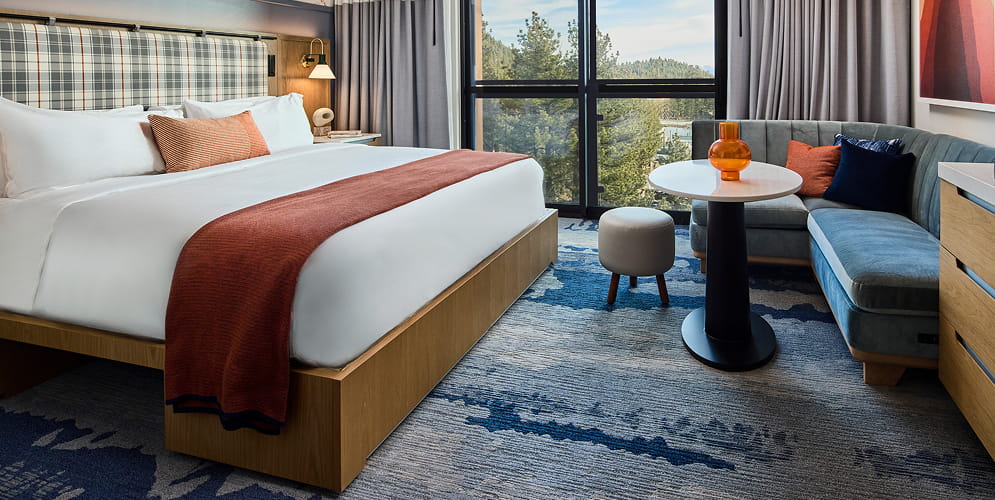 king bed in guest room