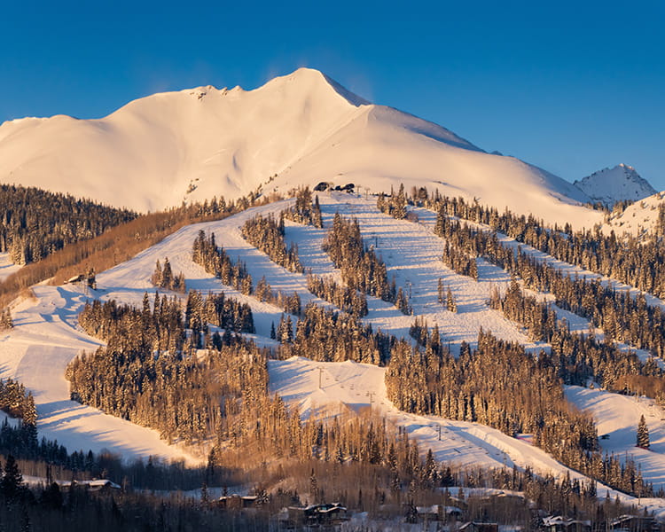 snowmass mountain in winter