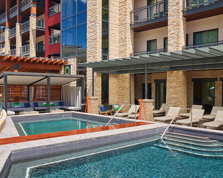 outdoor pool at limelight snowmass