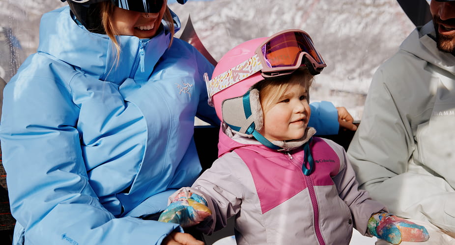 family in ski gear