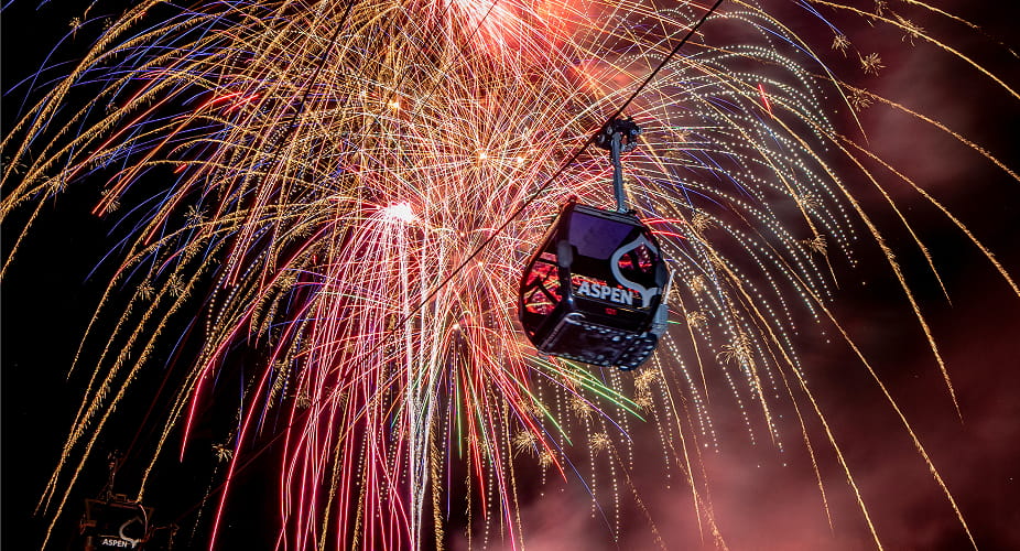 fireworks over gondola
