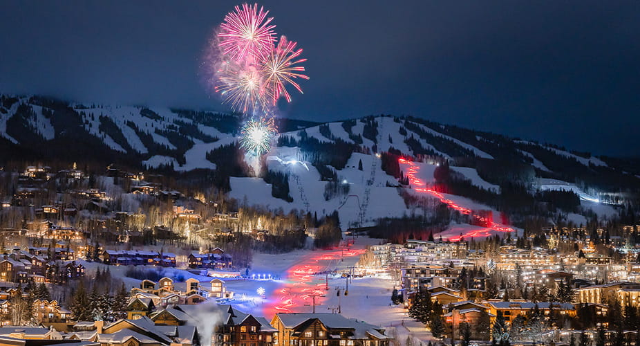 fireworks over snowmass mountain