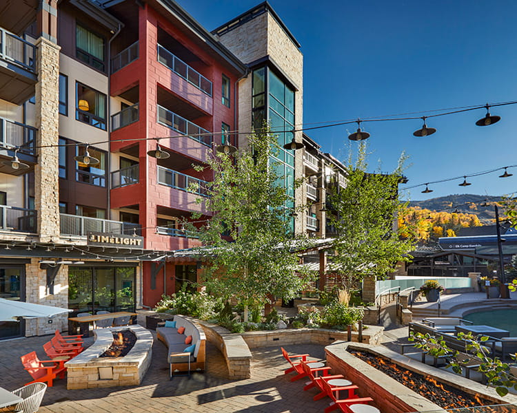 exterior of limelight snowmass on a sunny day